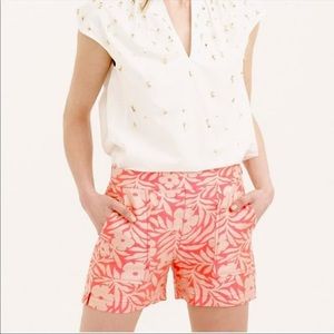 jcrew jacquard high waisted shorts neon
